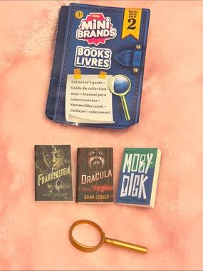 Zuru Mini Brands Books Series 2 Dracula, Frankenstein, Moby Dick, and Lamp